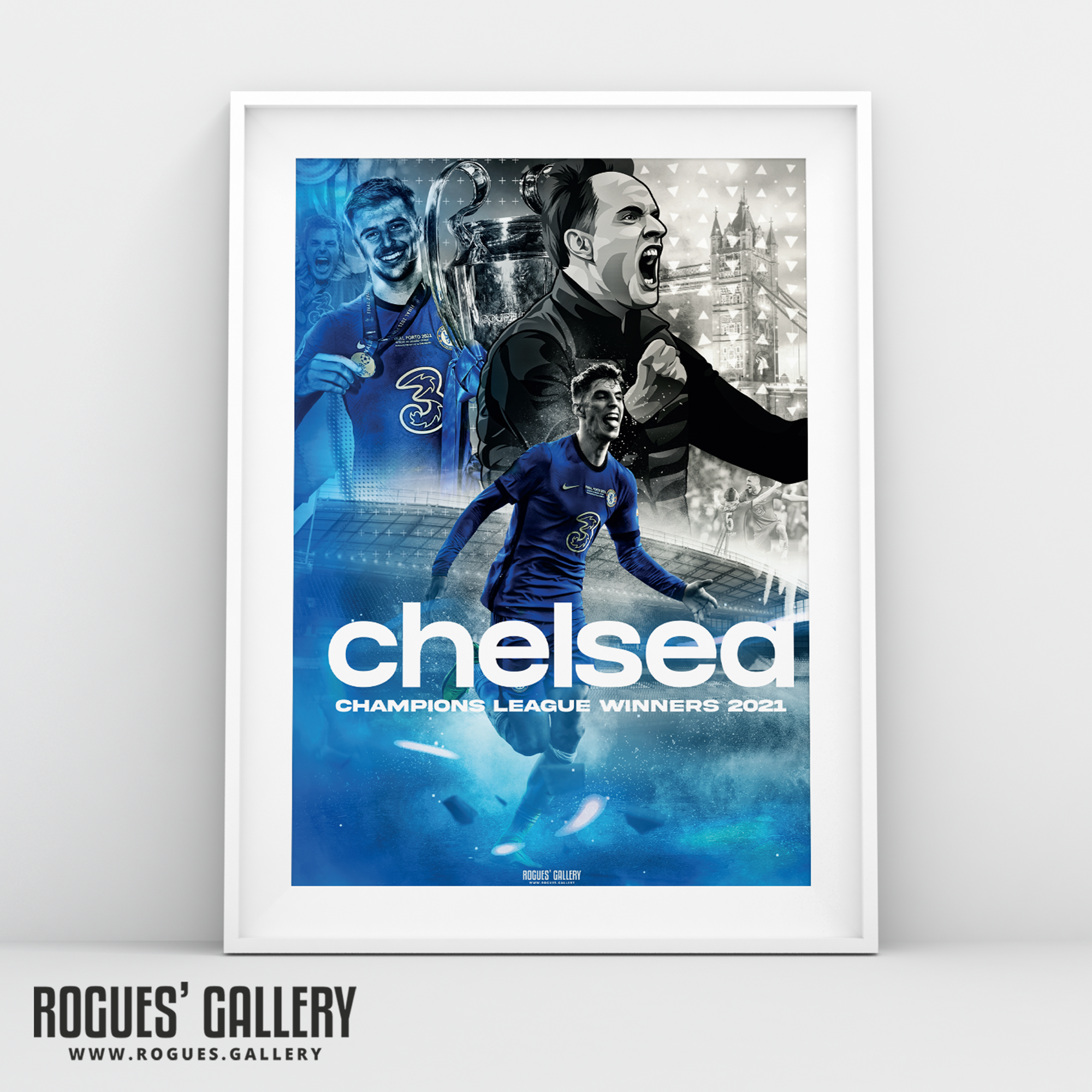 Chelsea 2021 European Champions League Winners - A0, A1, A2 or A3 Concept Poster Print