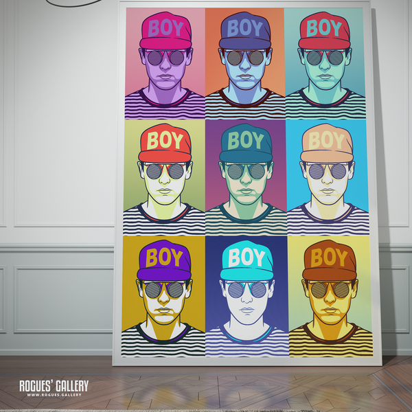 Chris Lowe Pet Shop Boys signed pop art poster muted 
