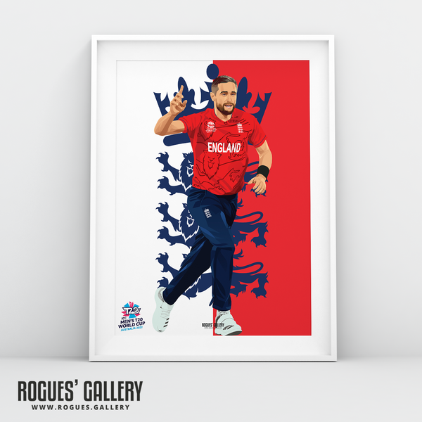 Chris Woakes England Cricket T20 World Cup 2022 Winners A3 print