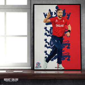Chris Woakes England Cricket T20 World Cup 2022 Winners A2 print