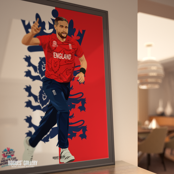 Chris Woakes England Cricket T20 World Cup 2022 poster