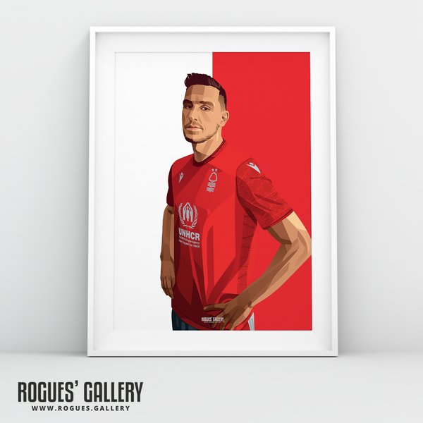 Chris Wood Nottingham Forest striker A3 print goal