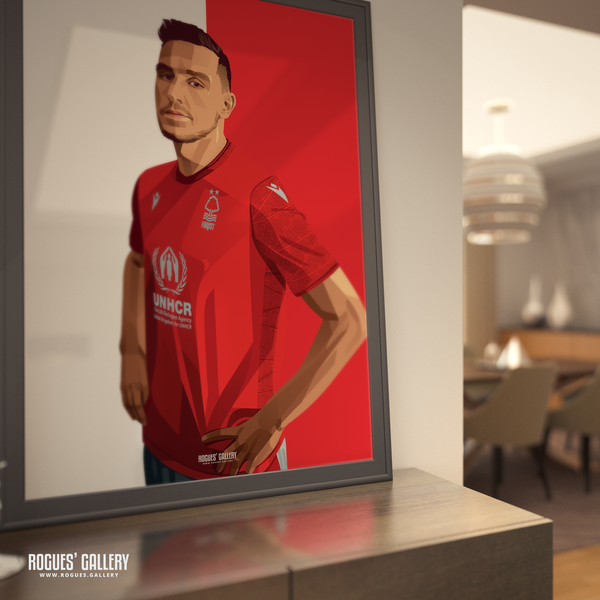 Chris Wood Nottingham Forest striker A0 print goal