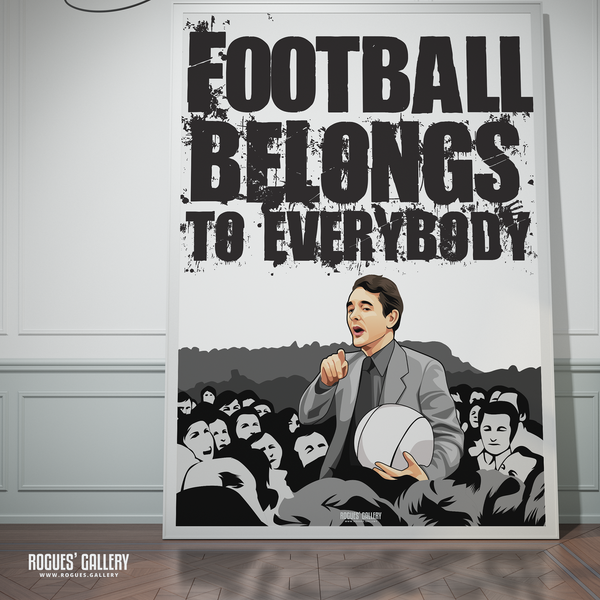 Brian Clough Nottingham Forest manager boss quote football belongs to everybody large design autograph