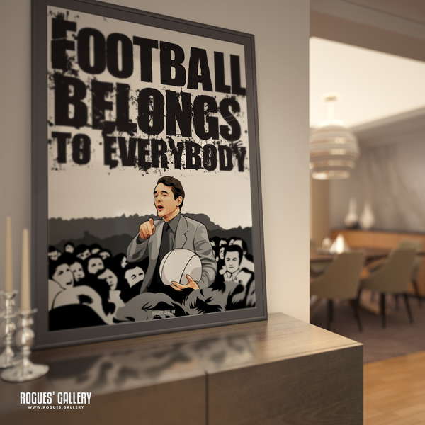 Brian Clough Nottingham Forest manager boss quote football belongs to everybody huge poster rare