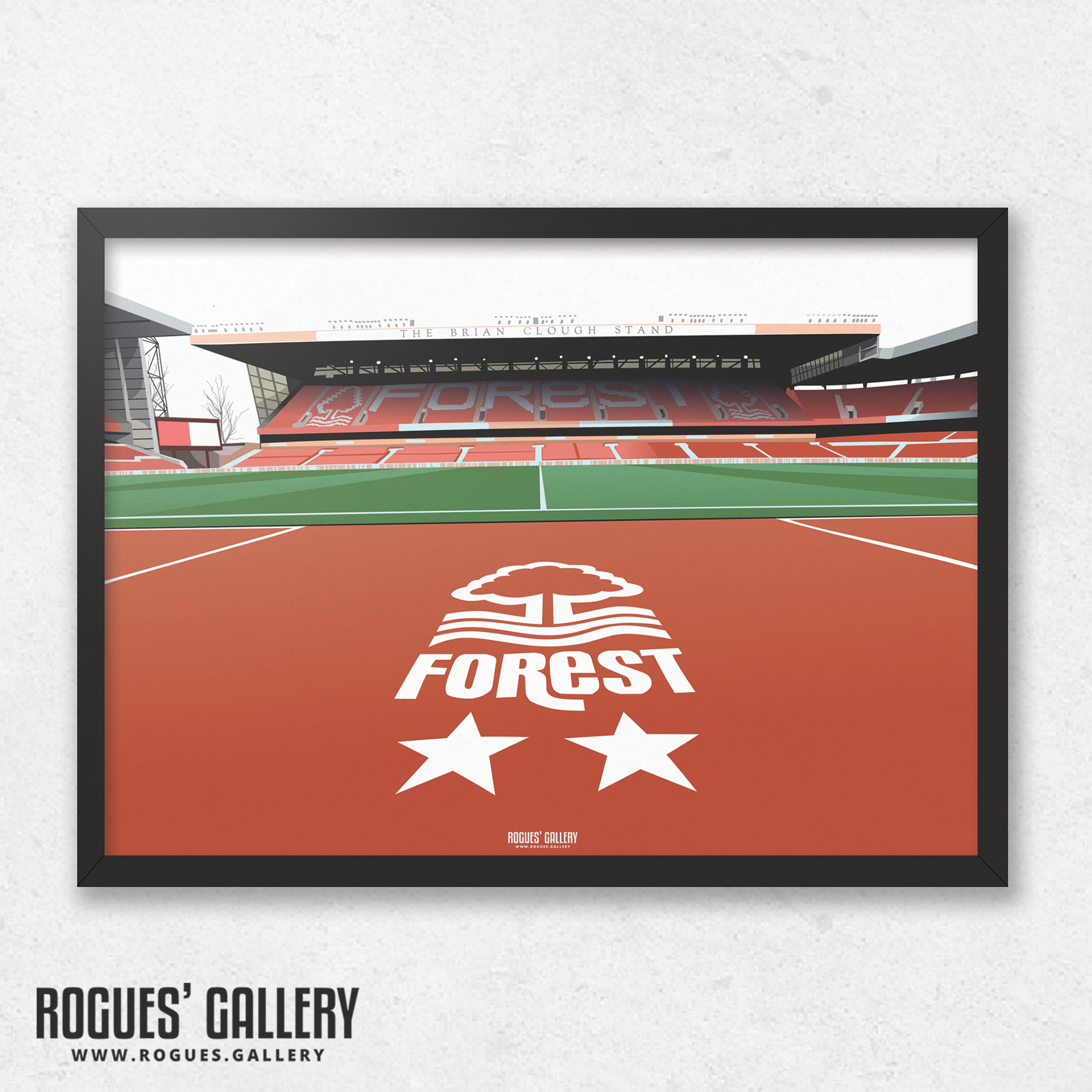 The City Ground Brian Clough Stand home of Nottingham Forest NFFC Stadium A3 print artwork edits