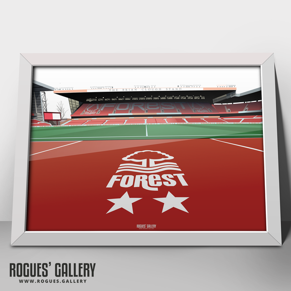The City Ground Brian Clough Stand home of Nottingham Forest NFFC Stadium A2 print artwork edits