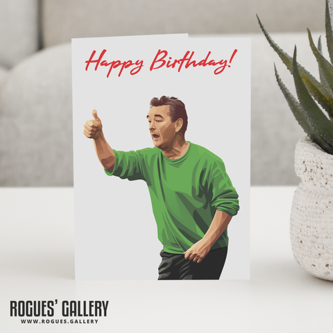 Brian Clough thumbs up Birthday card Nottingham Forest boss