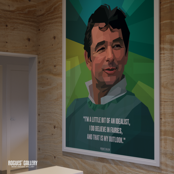 Brian Clough Nottingham Forest believe in fairies quote A0 print