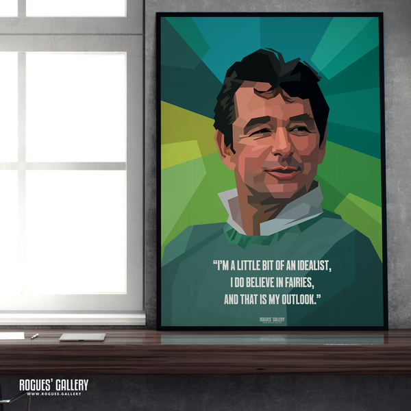 Brian Clough Nottingham Forest believe in fairies quote A2 print