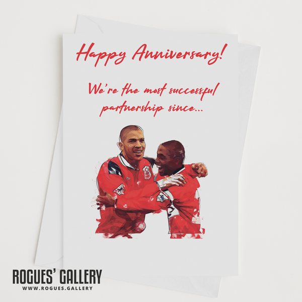 Stan Collymore Bryan Roy Nottingham Forest FC successful partnership City Ground Anniversary Card