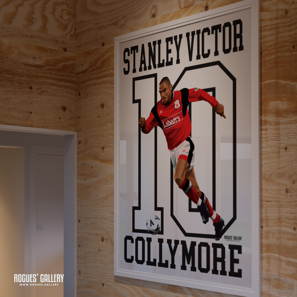 Stanley Victor Collymore - Nottingham Forest - Signed A3 Greatest Ever Name & Number Series Prints