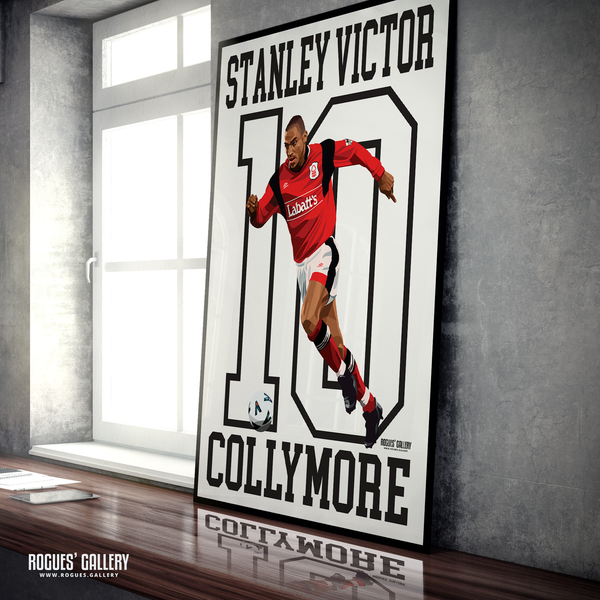 Stanley Victor Collymore - Nottingham Forest - A0, A1, A2 or A3 Greatest Ever Name & Number Series Prints