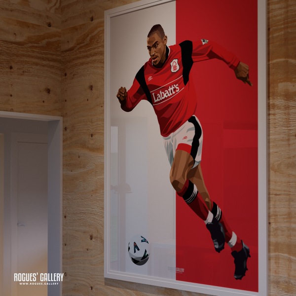 Stanley Victor Collymore - Nottingham Forest - Signed A3 Greatest Ever Series Prints