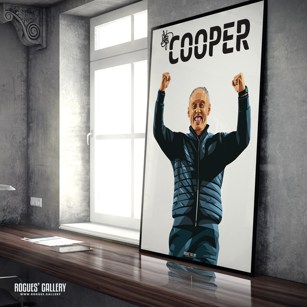 Steve Cooper Nottingham Forest fist pump coach Welsh A1 print 