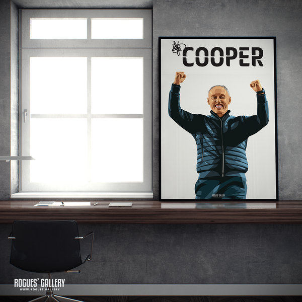 Steve Cooper Nottingham Forest fist pump coach Welsh A2 print 