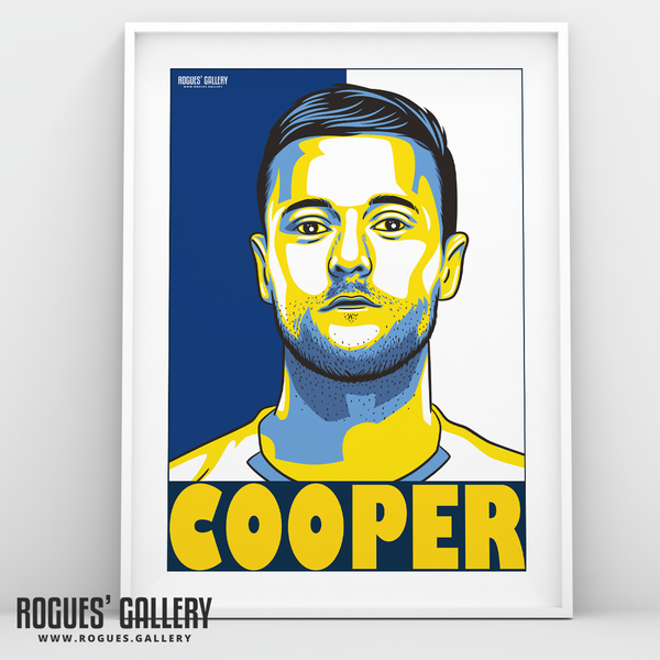 Liam Cooper Leeds United FC captain defender A3 art print design