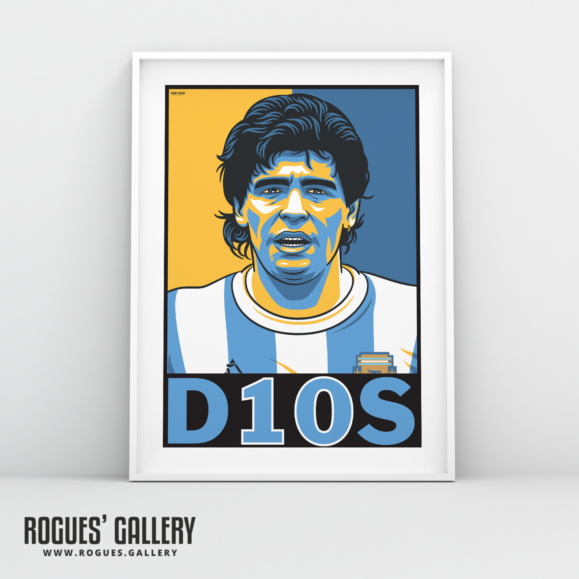 Diego Maradona D10S Argentina 10 shirt greatest A3 print RIP dead #GetBehindTheLads