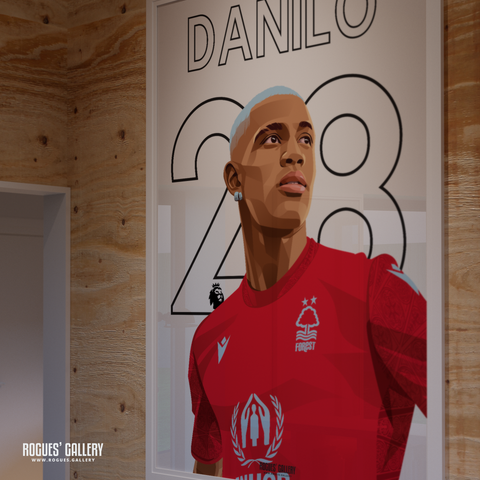 Danilo signed Nottingham Forest memorabilia poster