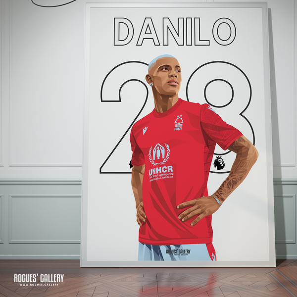 Danilo Nottingham Forest A0 print midfielder