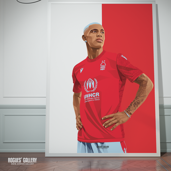 Danilo - Nottingham Forest - A0, A1, A2 or A3 Red & White Prints