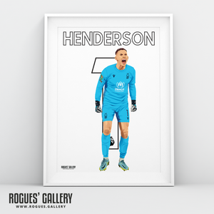 Dean Henderson Nottingham Forest goalkeeper a3 print name number