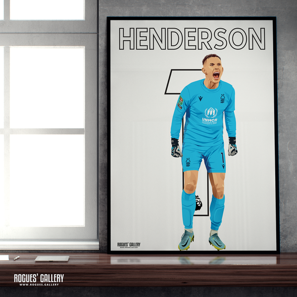 Dean Henderson Nottingham Forest goalkeeper a2 print name number