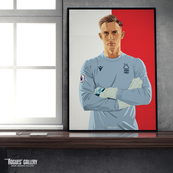 Dean Henderson Nottingham Forest goalkeeper a2 print red white 