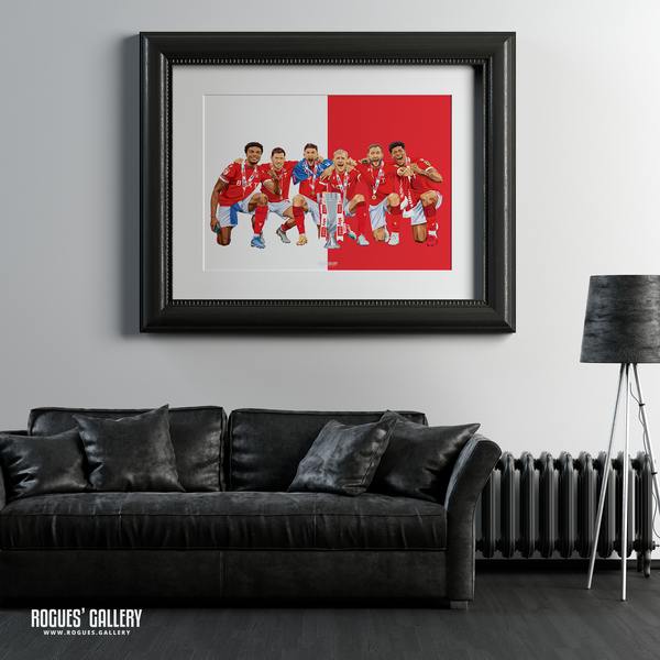 Nottingham Forest Worrall McKenna Mbe Soh Figueiredo Cook Panzo A2 print
