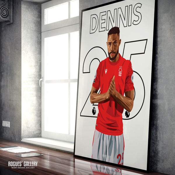 Emmanuel Dennis Nottingham Forest striker A1 print 25
