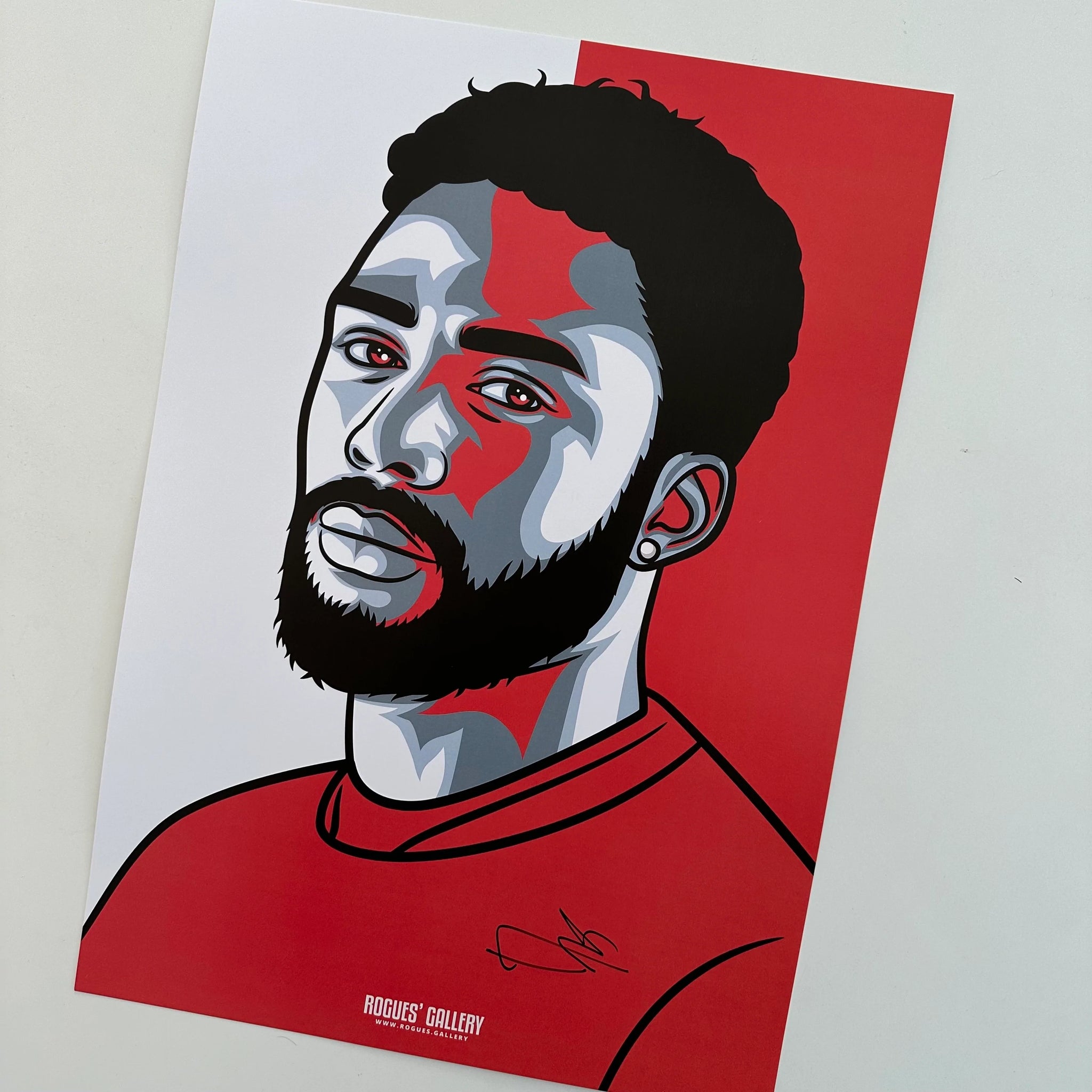 Emanuel Dennis NOTTINGHAM FOREST forward GET Behind The Lads portrait signed A3 print