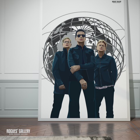 Depeche Mode portrait Dave Gahan Martin Gore Andy Fletcher Fletch synthpop Hall of Fame hits A0 print