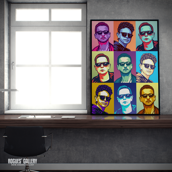 Depeche Mode pop art Dave Gahan Martin Gore Andy Fletch Fletcher portrait A1 print muted version
