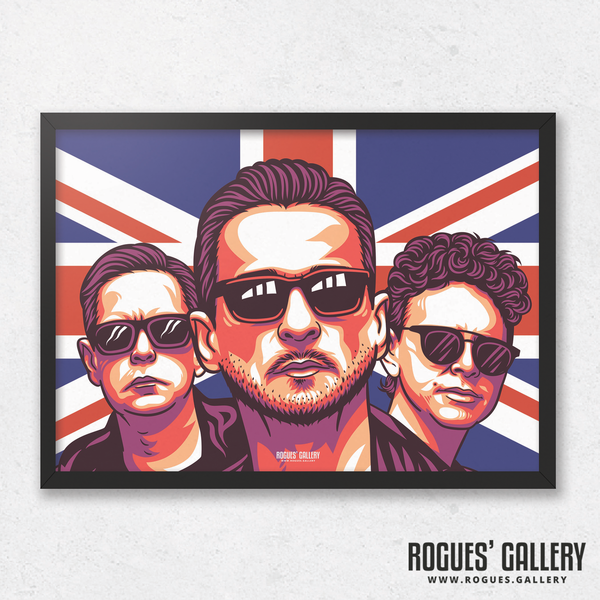 Depeche Mode rock group Dave Gahan Martin Gore Andy Fletcher Fletch synth pop union jack Hall of Fame hits A3 print