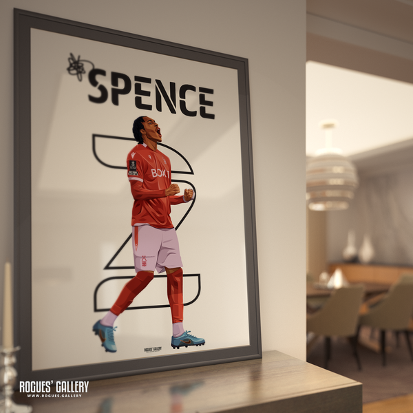 Djed Spence Nottingham Forest 2 right wing back A0 print 