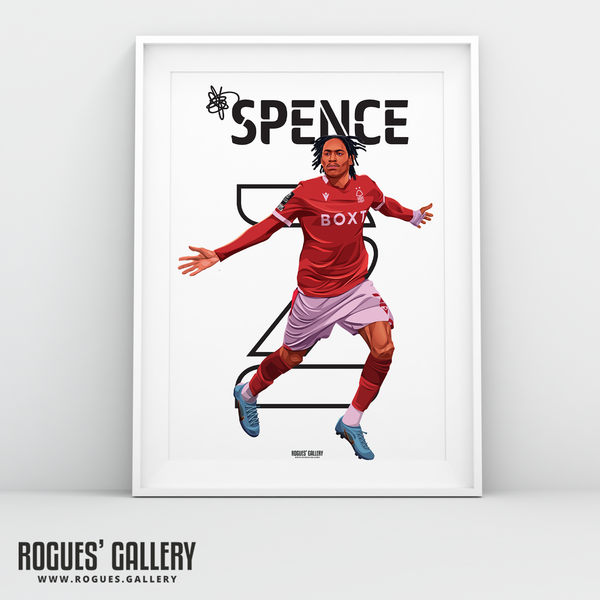Djed Spence Nottingham Forest 2 right wing back A3 print 