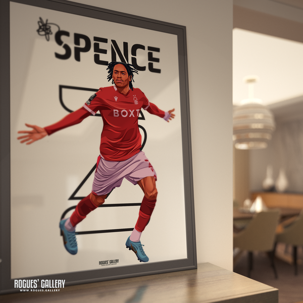 Djed Spence Nottingham Forest signed memorabilia poster