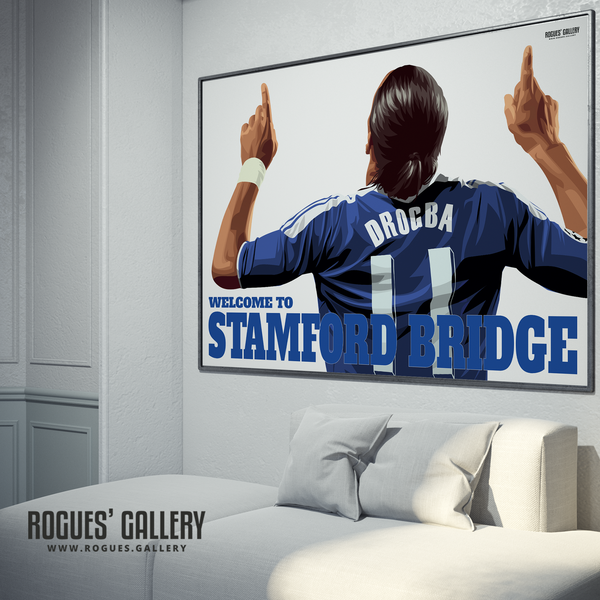 Didier Drogba Chelsea Welcome To Stamford Bridge striker shirt name Ivory Coast goals A0 print