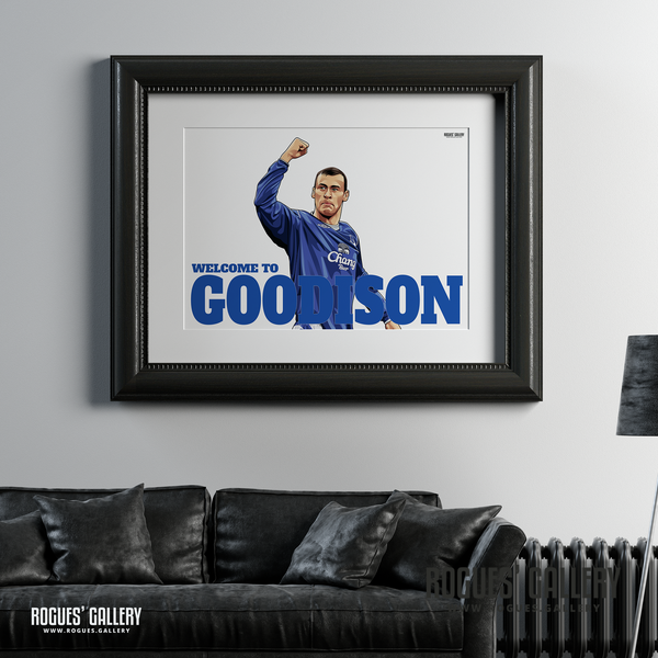 Duncan Ferguson Everton Welcome To Goodison Park striker goals A1 print