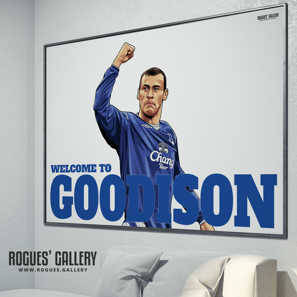 Duncan Ferguson Everton Welcome To Goodison Park striker goals poster