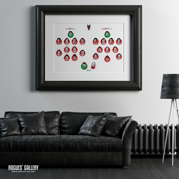 Nottingham Forest European Cup Winning Teams 1979 1980 Get Behind The Lads A0 art Print 40th Anniversary black leather sofa Brian Clough