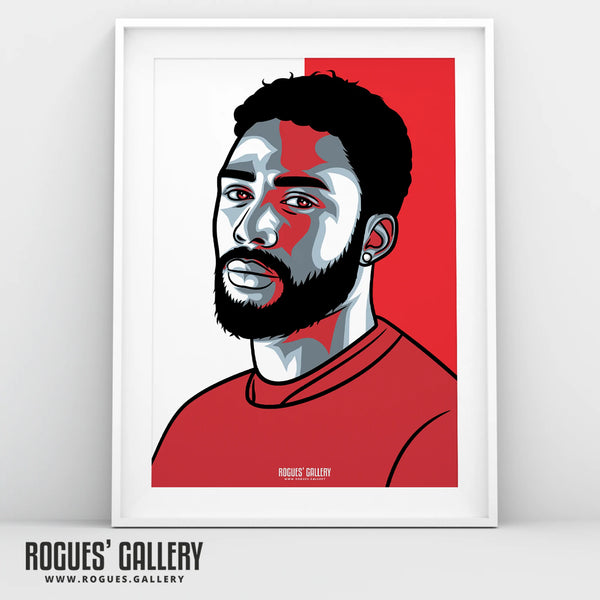 Emanuel Dennis NOTTINGHAM FOREST forward GET Behind The Lads portrait A3 print