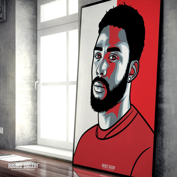 Emanuel Dennis NOTTINGHAM FOREST forward GET Behind The Lads portrait A1 print