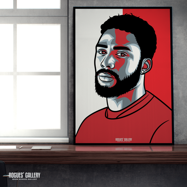 Emanuel Dennis NOTTINGHAM FOREST forward GET Behind The Lads portrait A2 print