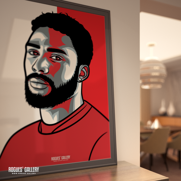 Emanuel Dennis NOTTINGHAM FOREST forward GET Behind The Lads portrait A0 print