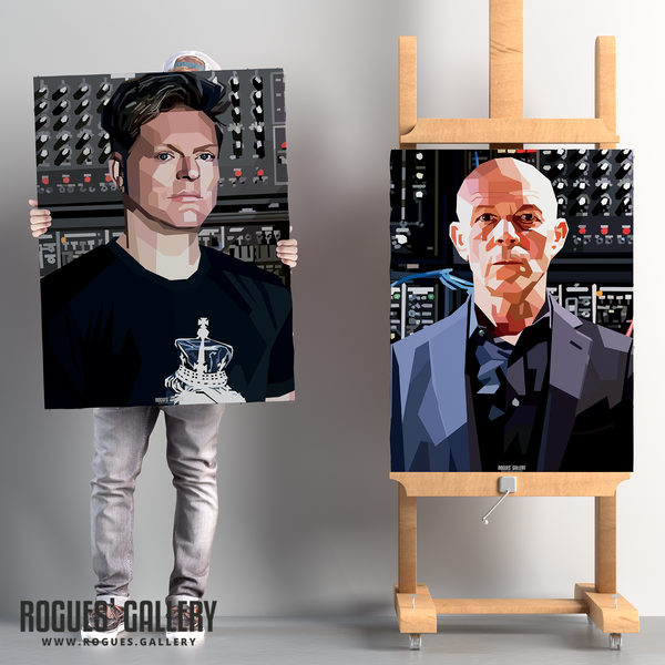 Vince Clarke Erasure signed vinyl  memorabilia poster synths modern art portrait