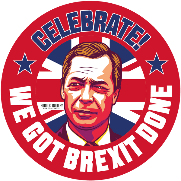 Nigel Farage Brexit Party UKIP leader we got Brexit done beer mats