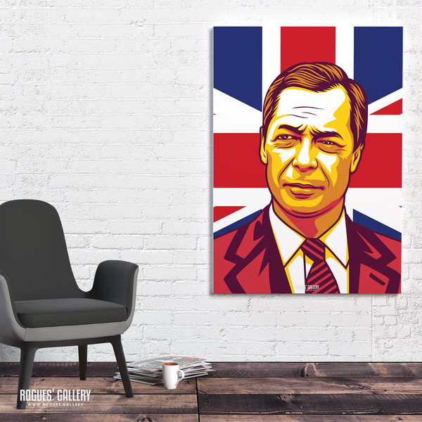Nigel Farage Brexit Party UKIP A0 print flag design