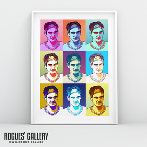 Roger Federer Tennis legend grand slam winner champion A1 A3 art prints pop art