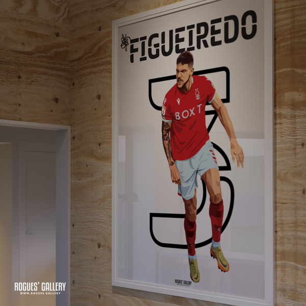 Tobias Figueiredo Nottingham Forest defender name and number 3 A0 print 